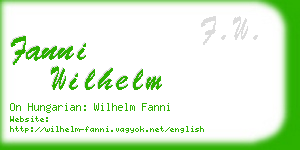 fanni wilhelm business card